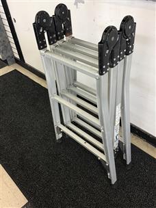 AS IS* (BROKEN LATCH) ALUMINUM MULTI-PURPOSE LADDER For parts or